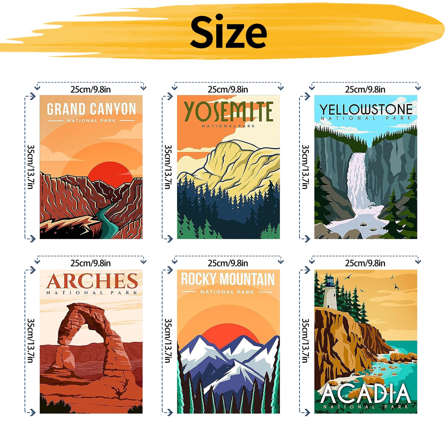 Scenery - Paint by Numbers -25x35cm/6pcs