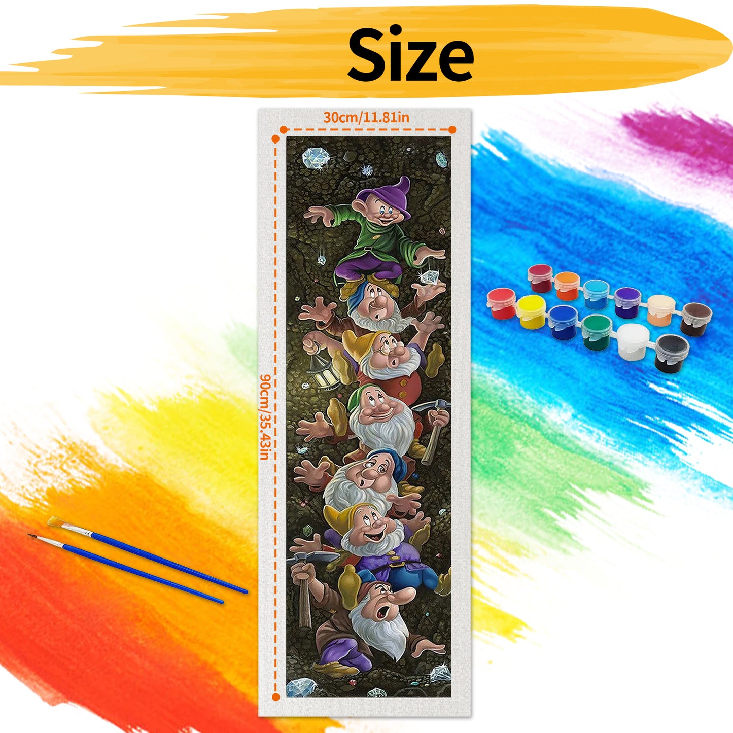 Seven dwarfs - Paint by Numbers -30x90cm