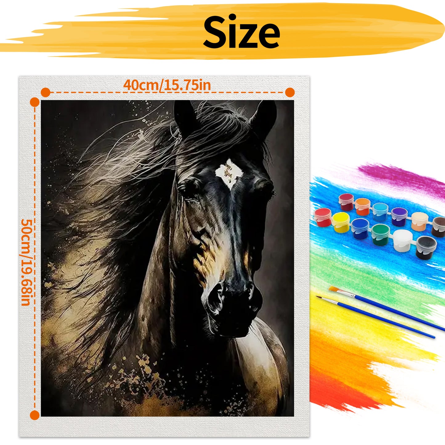 Dark horse- Paint by Numbers -40x50cm