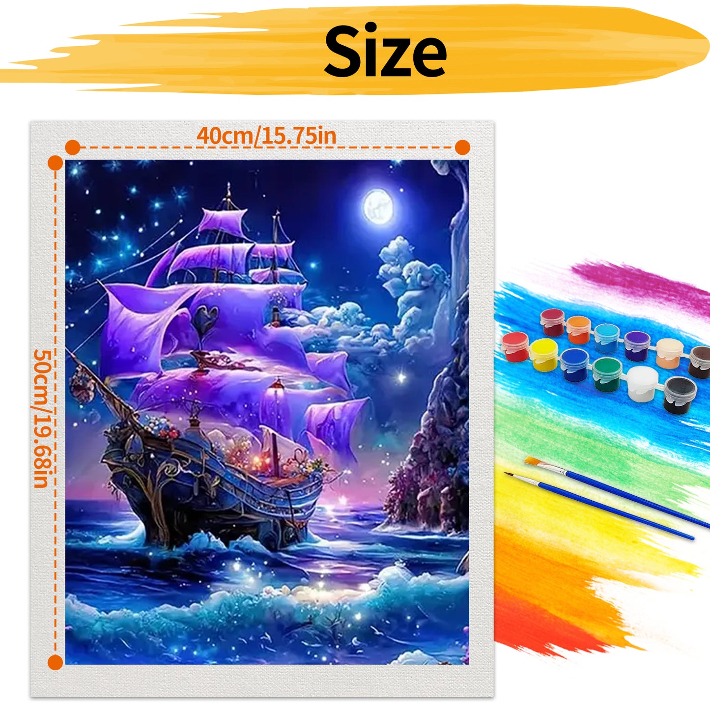 Sailing ship- Paint by Numbers -40x50cm