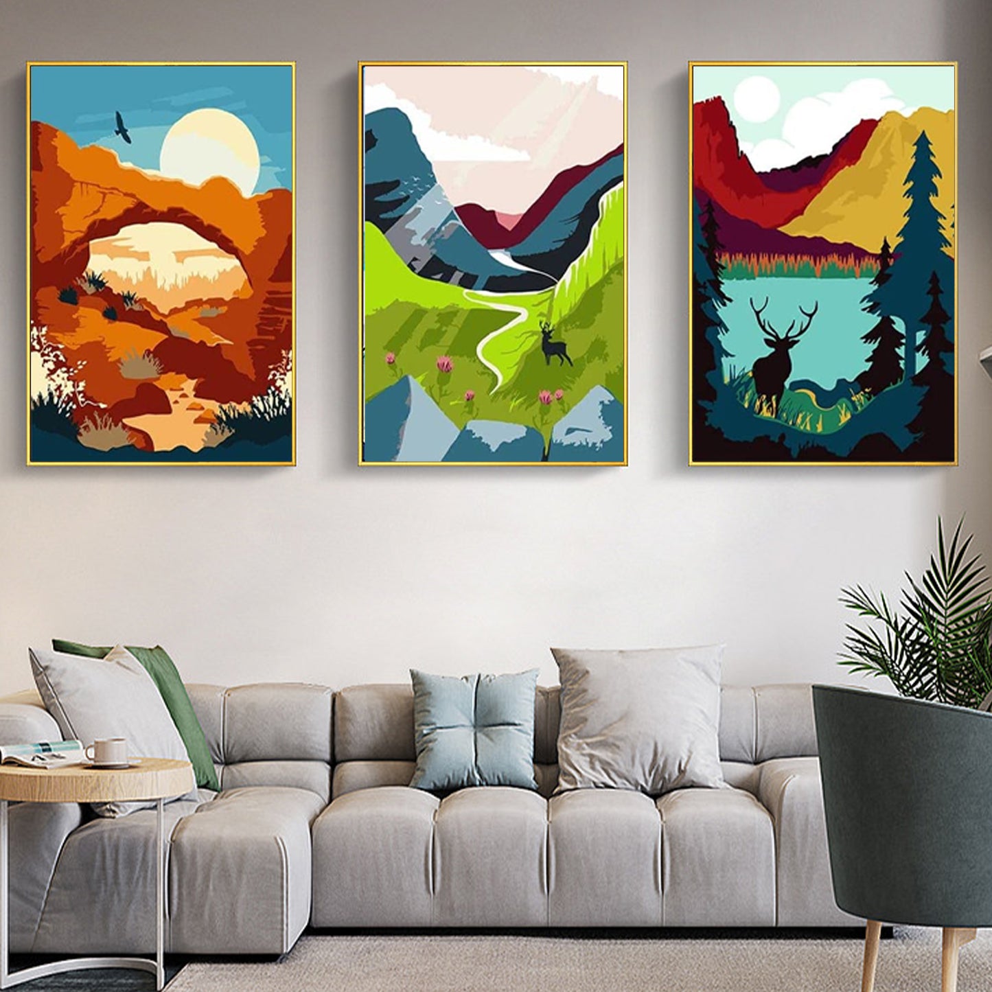 Mountain - Painting with Numbers -20x30cm -6 pack