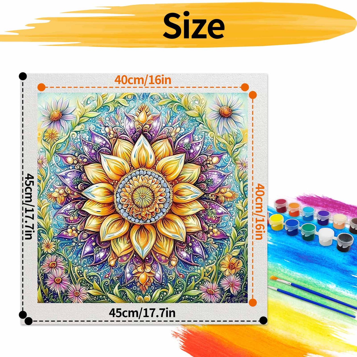 Flower- Painting by Numbers -40x40cm