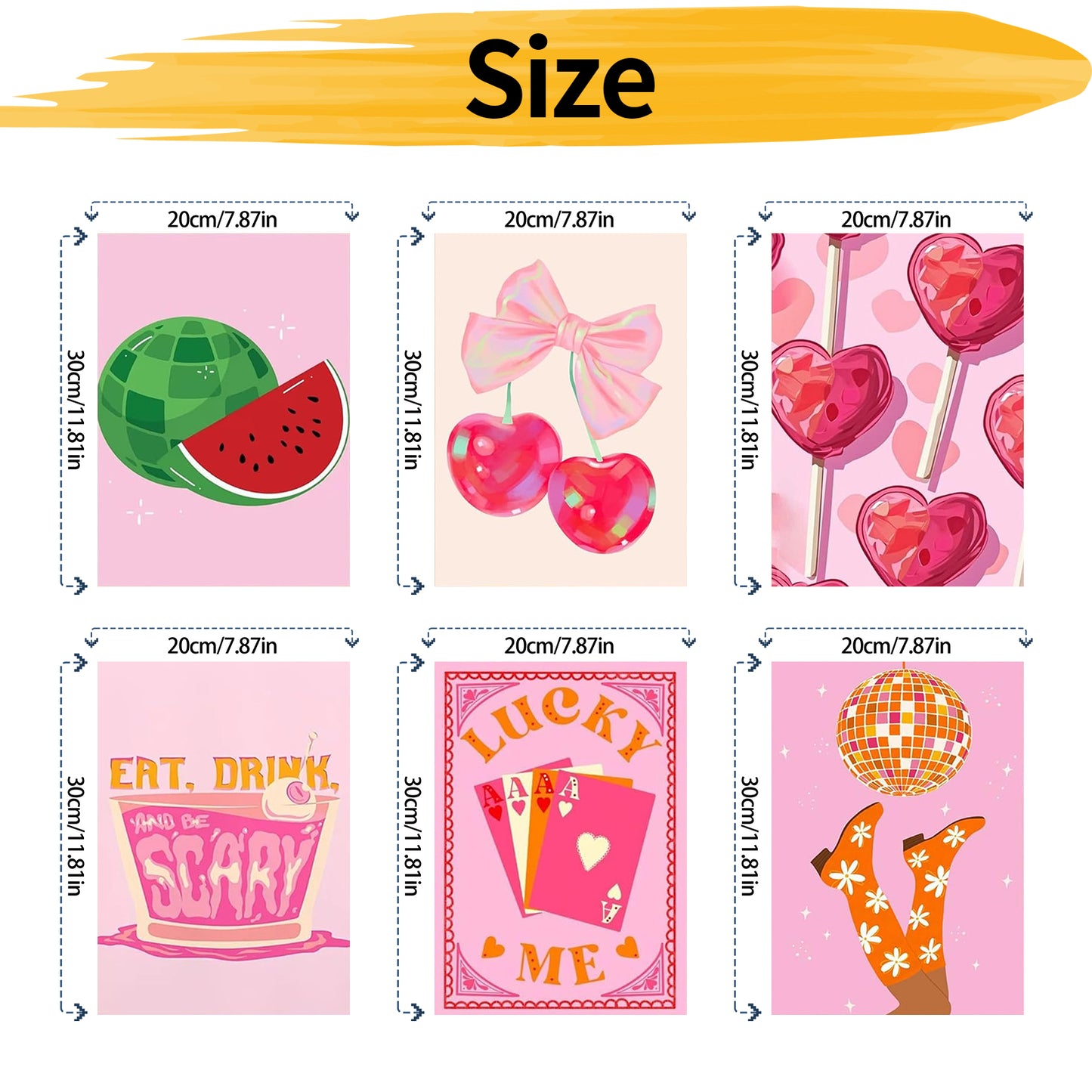 Pink trend - Painting by Numbers -20x30cm/6pcs