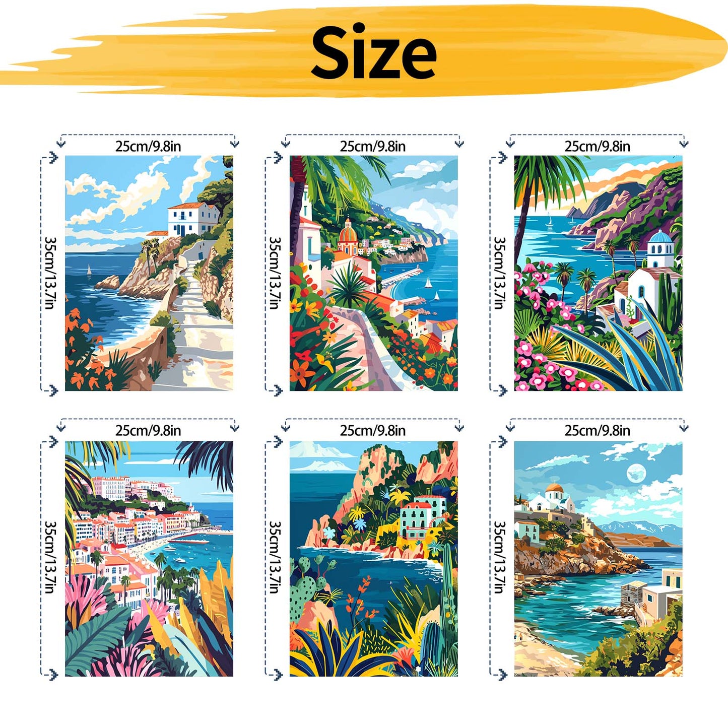 Holiday scenery - Paint by Numbers -25x35cm/6pcs