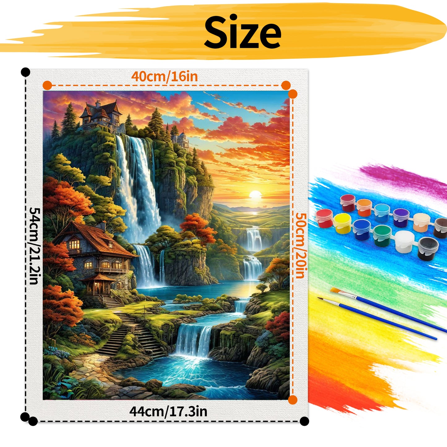 Waterfall - Paint by Numbers -40x50cm