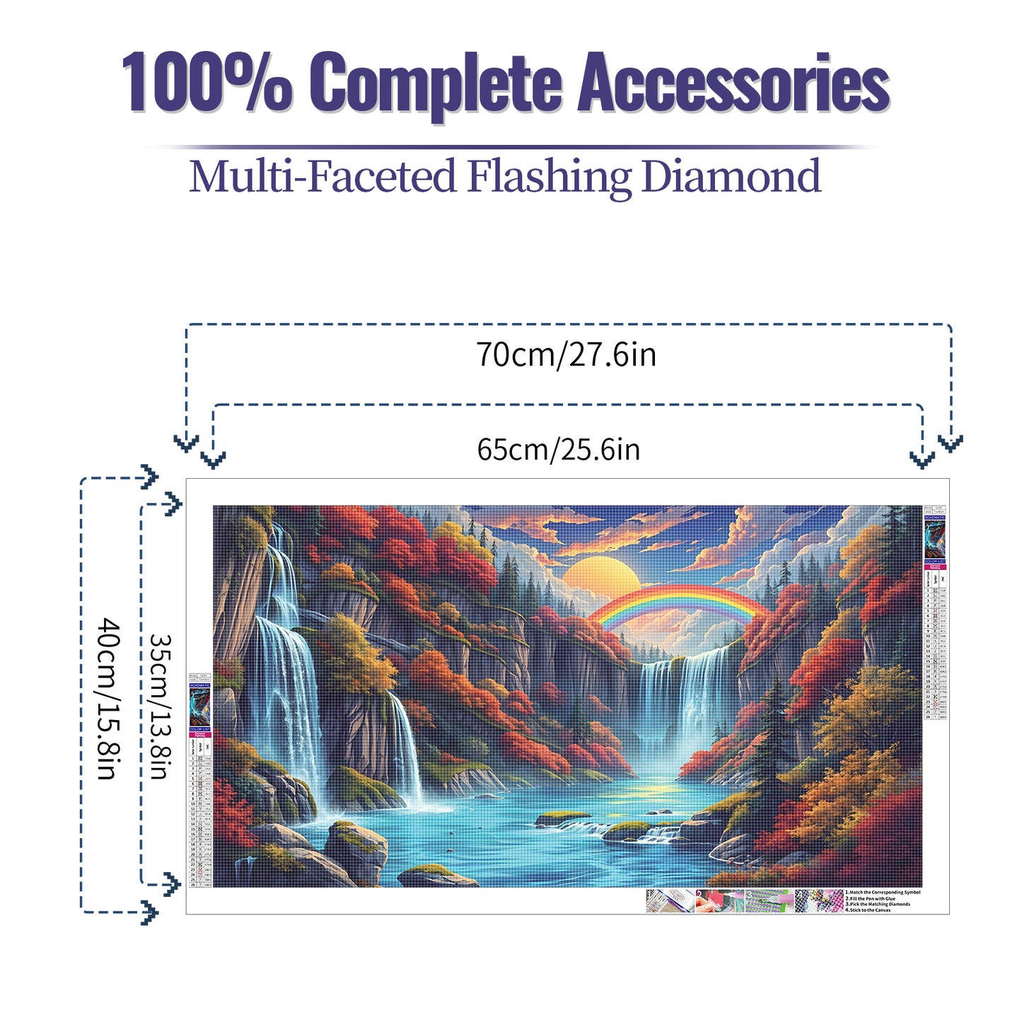 Waterfall - Full Round Diamond Painting - 70x40cm