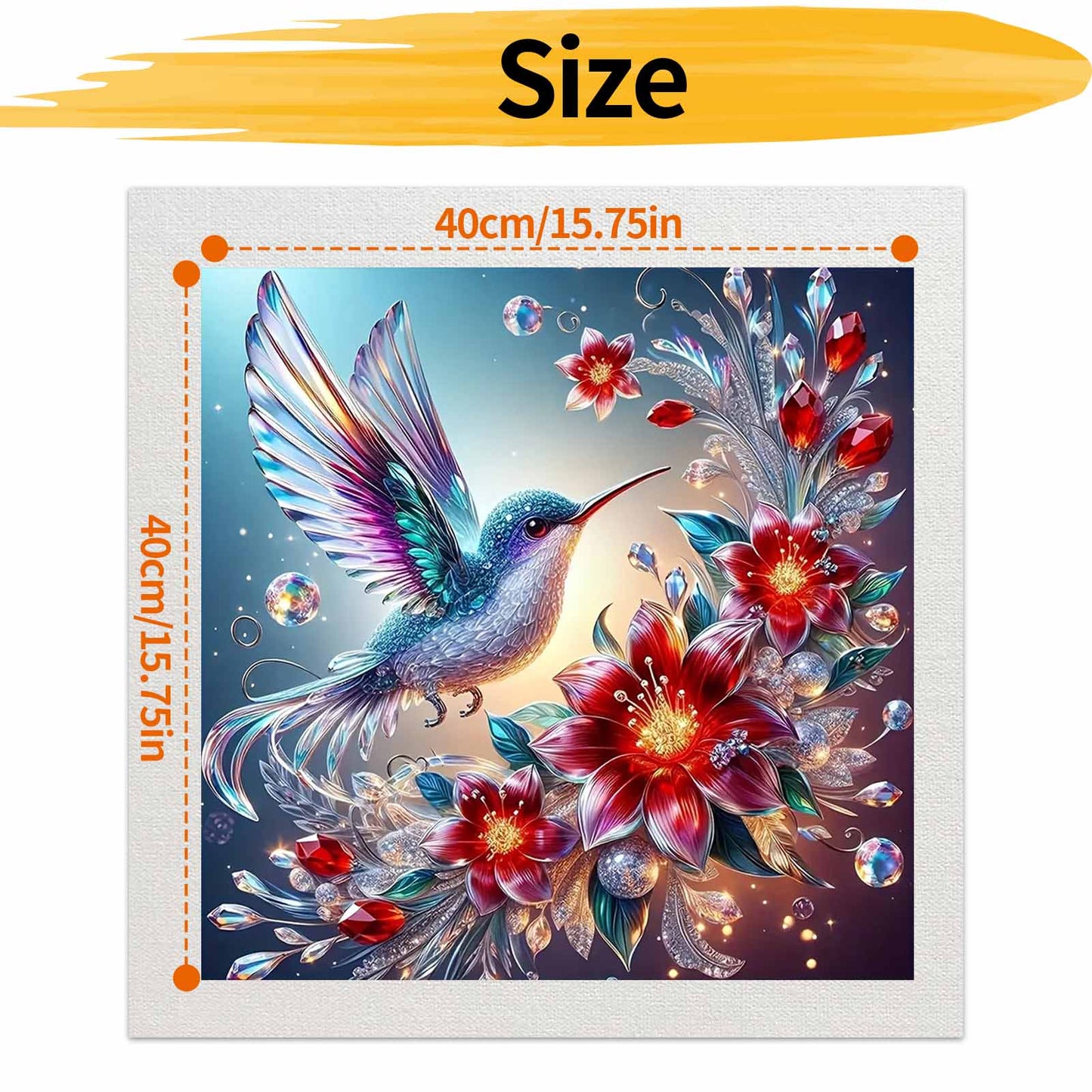 Hummingbird - Painting by Numbers -40x40cm