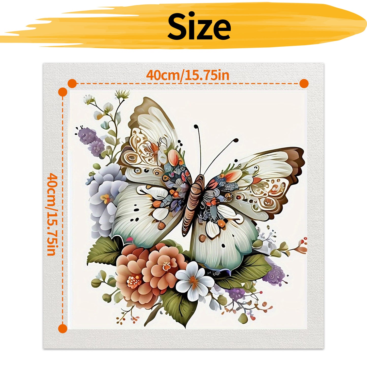 Butterfly- Paint by Numbers -40x40cm