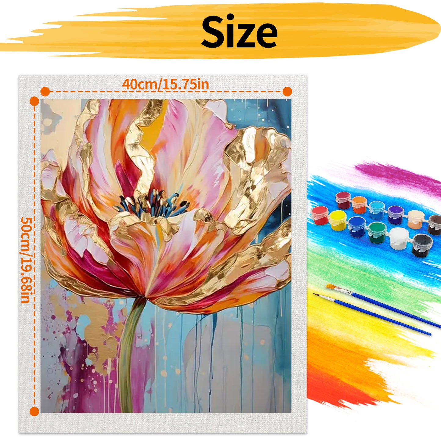 Multi-coloured flower- Paint by Numbers -40x50cm