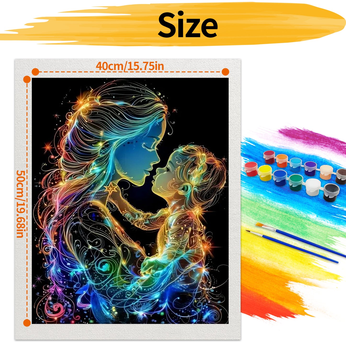 Mother and daughter- Paint by Numbers -40x50cm