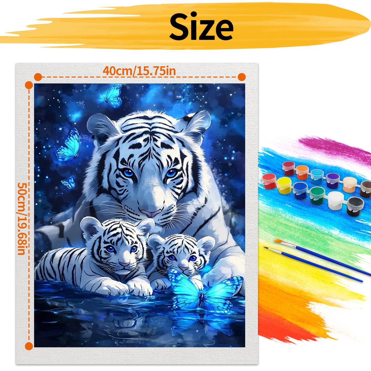 White tiger- Paint by Numbers -40x50cm