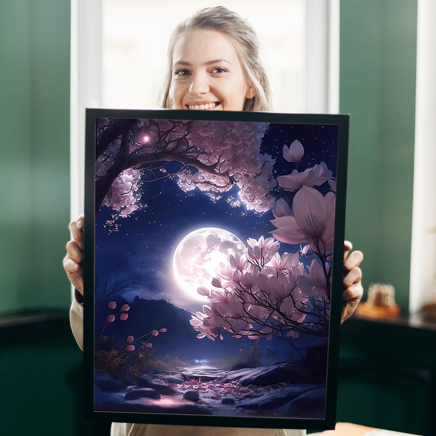 Purple Moon - Painting with Numbers -40x50cm