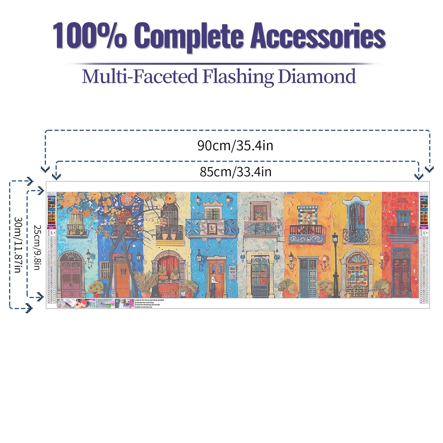 House- Full Round Diamond Painting - 90x30cm