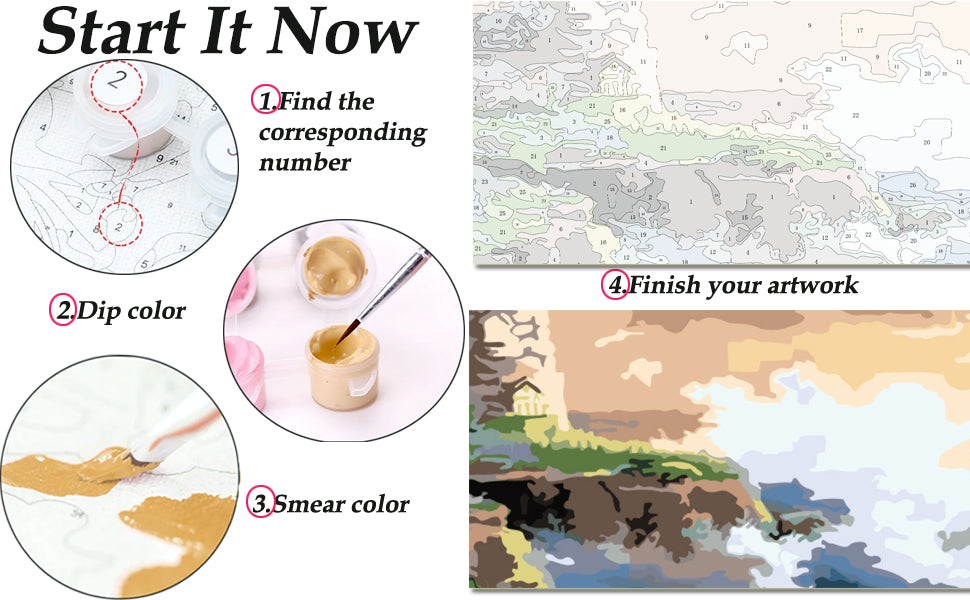 Lighthouse - Painting with Numbers - 90x40cm