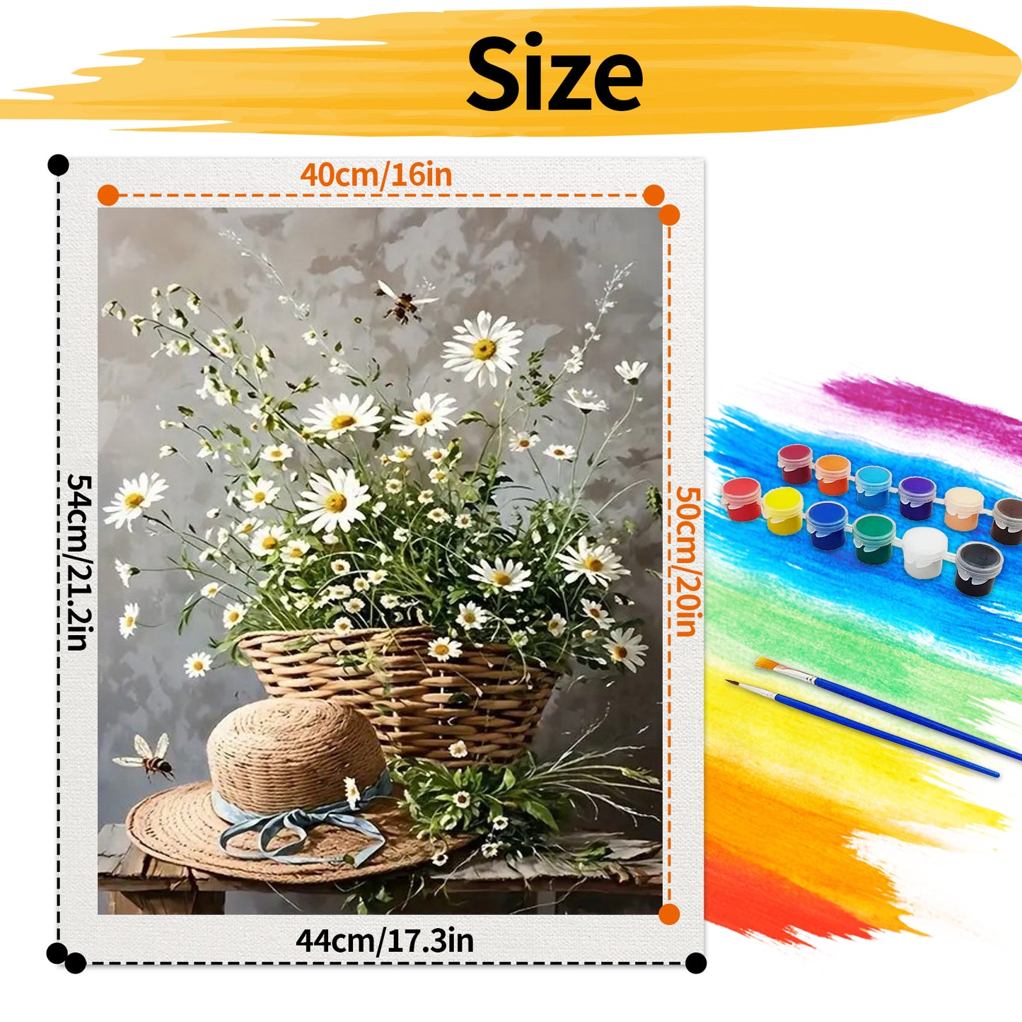 Daisy flowers - Paint by Numbers -40x50cm