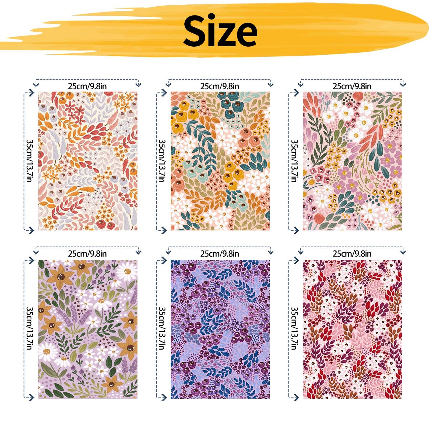 Small flowers - Paint by Numbers -25x35cm/6pcs