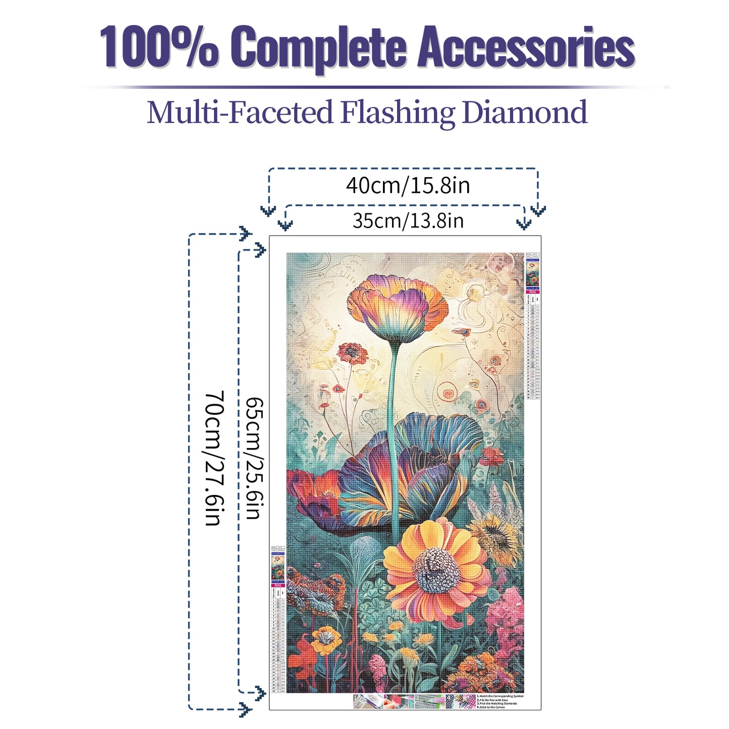 Flower- Full Round Diamond Painting - 40x70cm