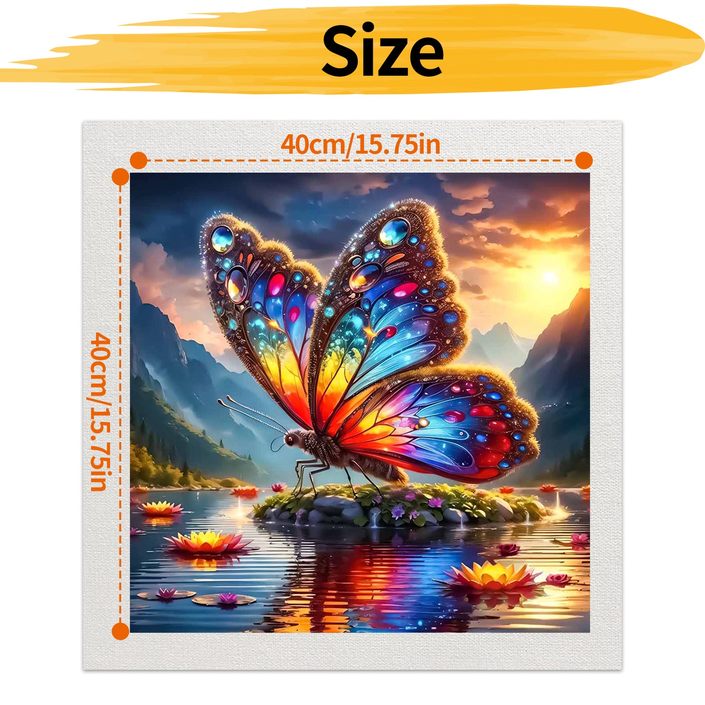 Butterfly - Painting by Numbers -40x40cm