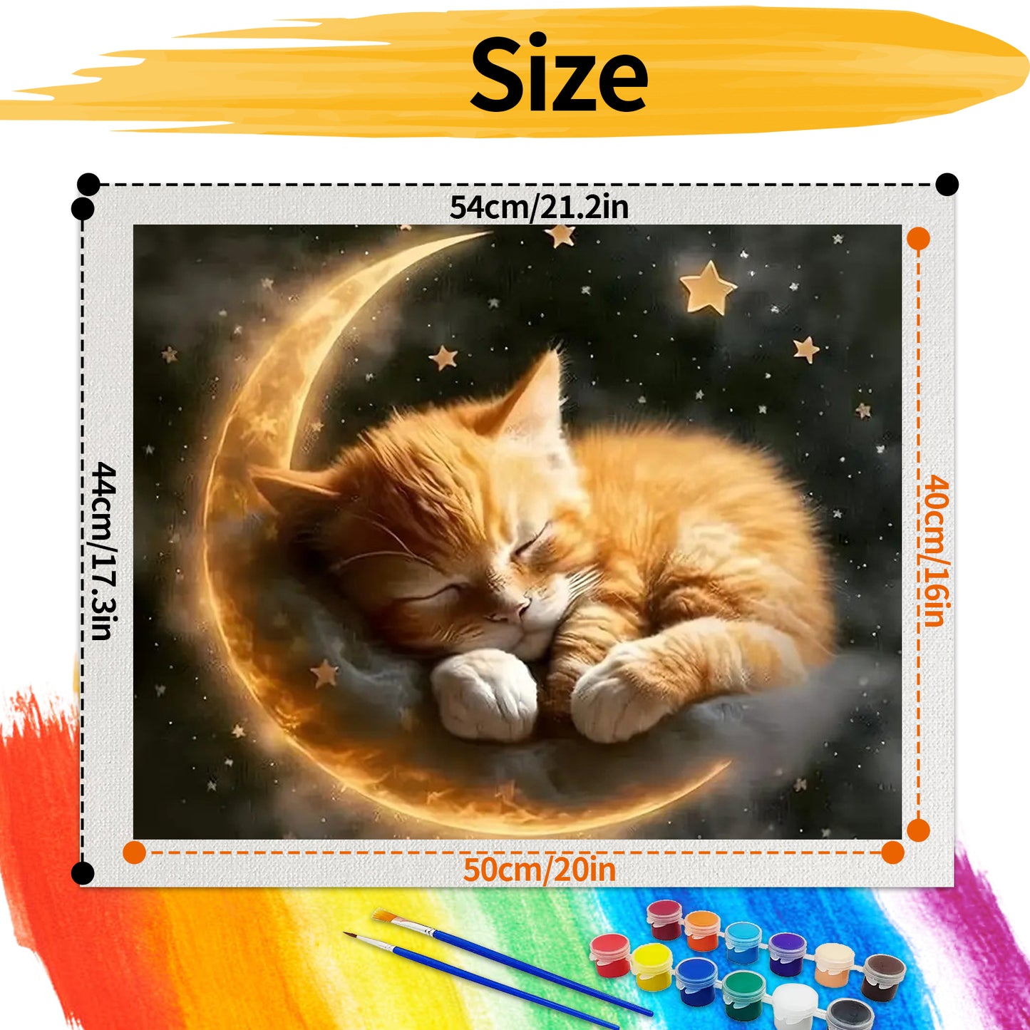 Moon Cat - Paint by Numbers -40x50cm