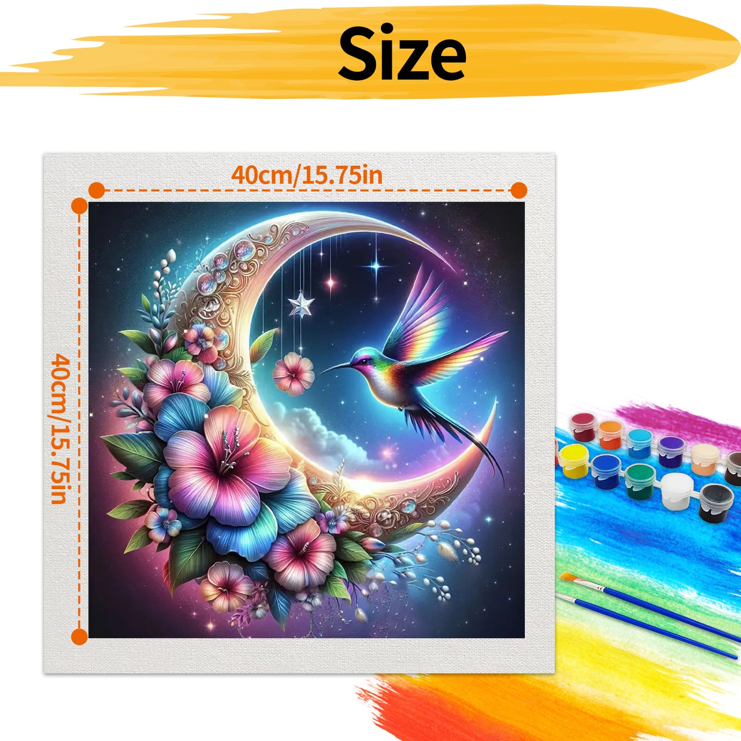 Flower moon- Paint by Numbers -40x40cm