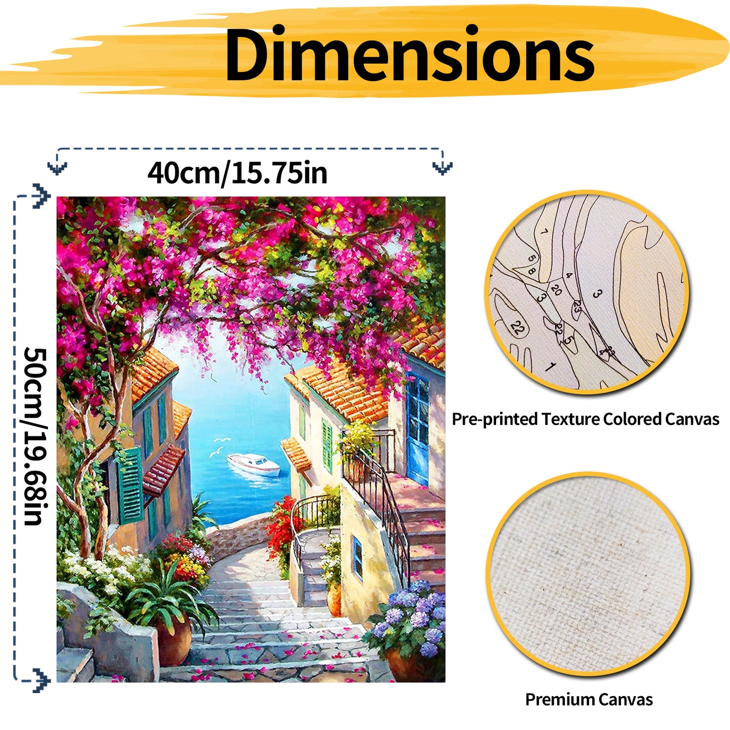 Seaside Street - Painting with Numbers -40x50cm