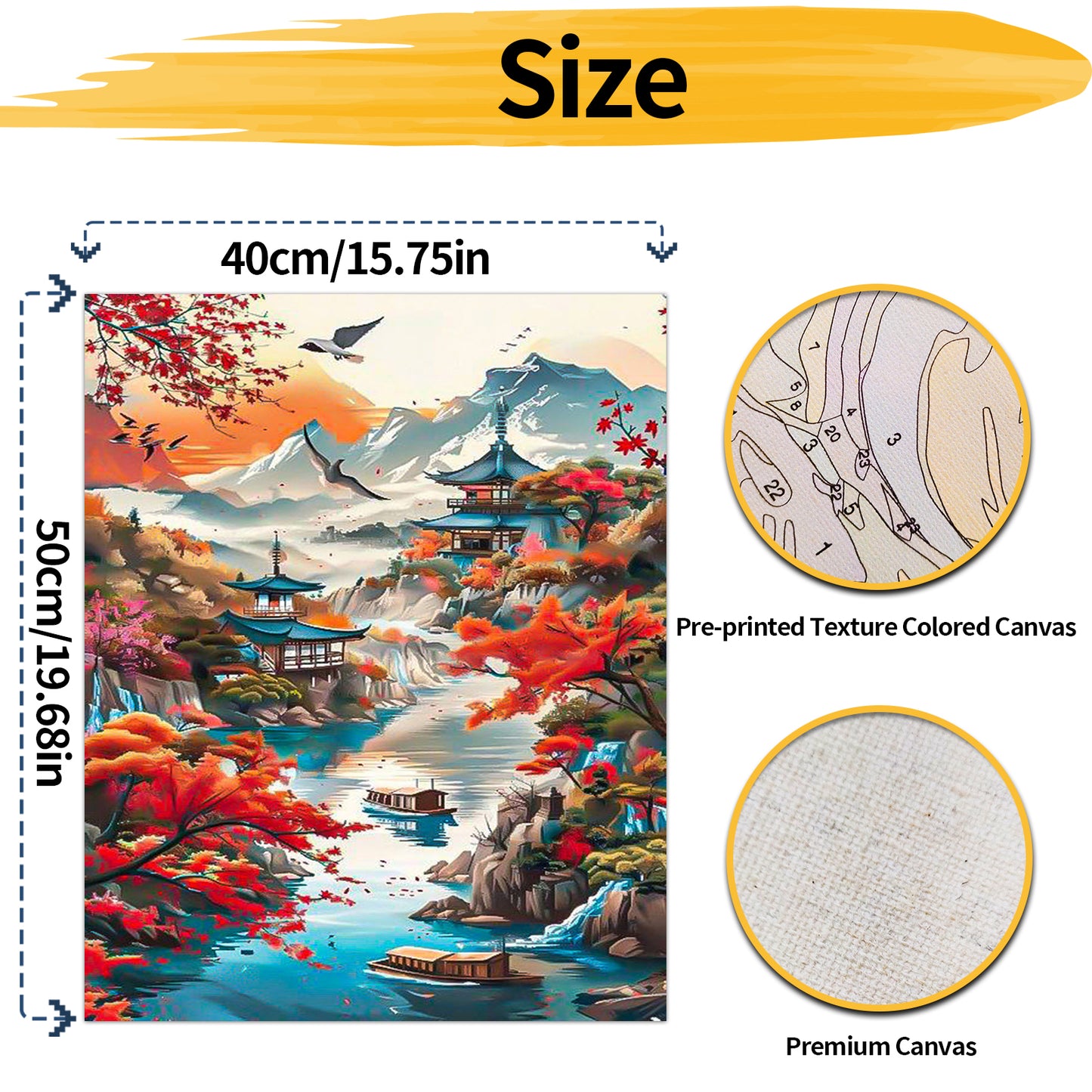 Waterfall House - Paint by Numbers -40x50cm