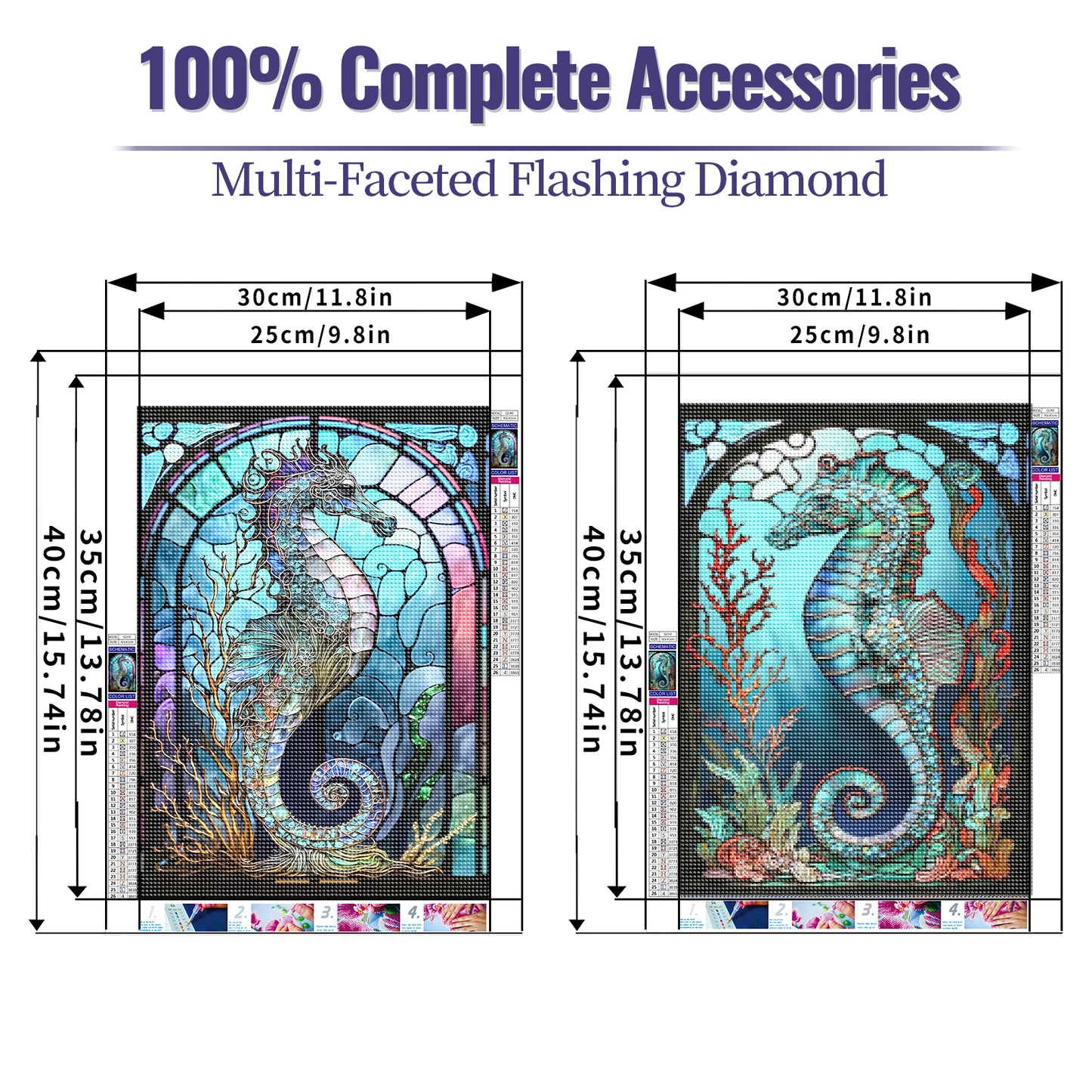 Seahorse - Full Round Diamond Painting - 30x40cm/2pack