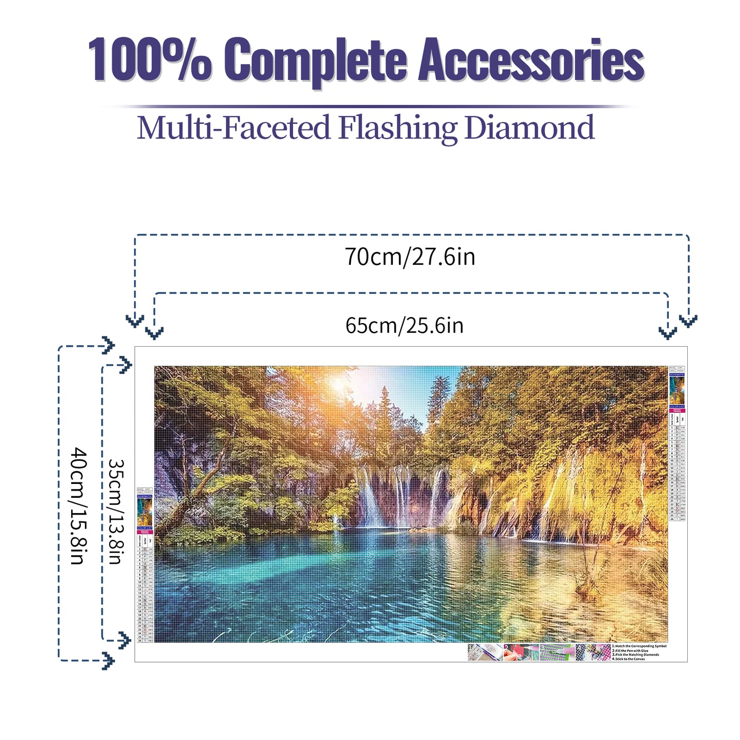 Lake- Full Round Diamond Painting - 70x40cm