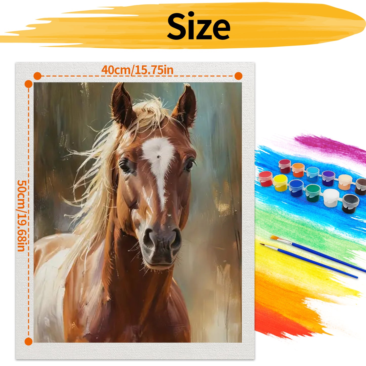 Brown horse- Paint by Numbers -40x50cm