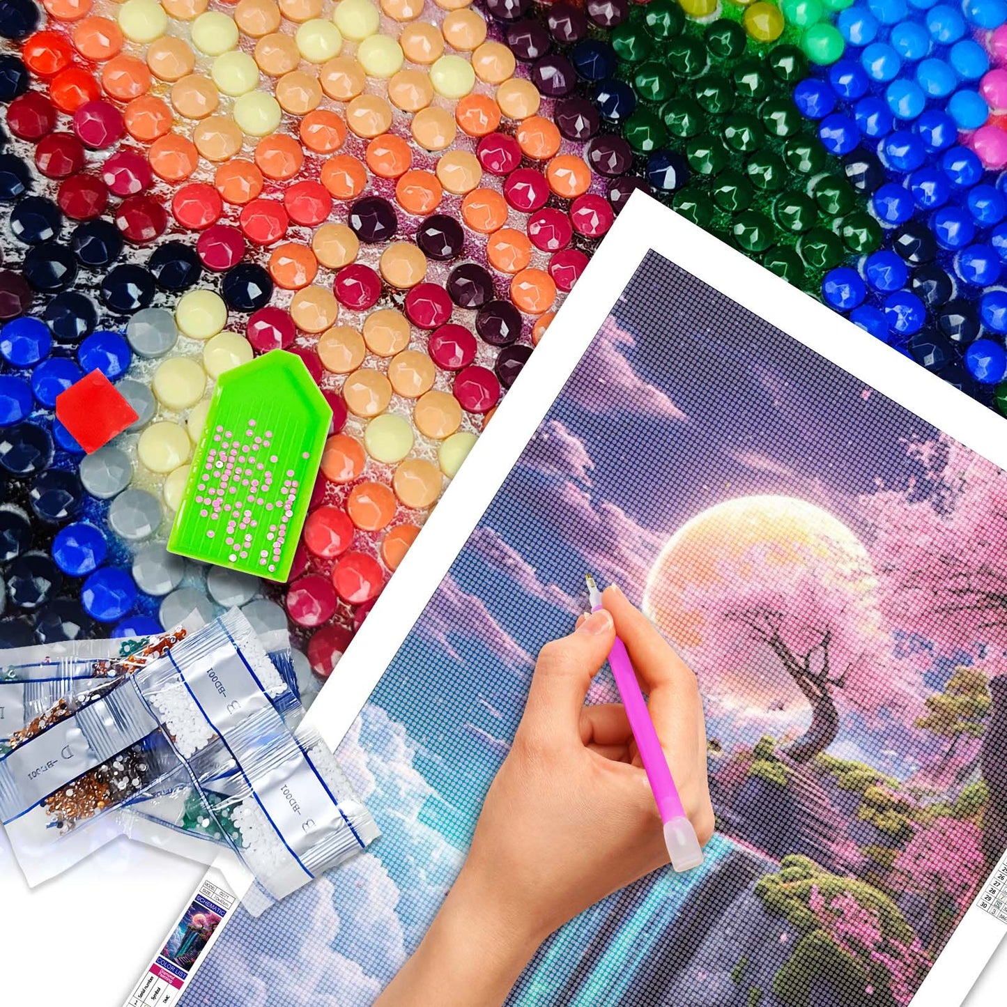 Moon- Full Round Diamond Painting - 40x70cm