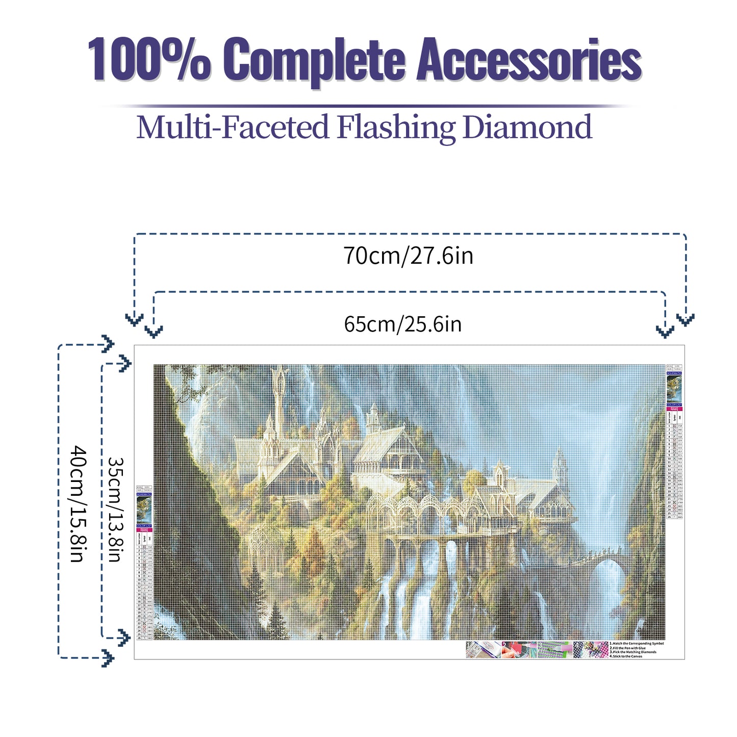 Castle - Full Round Diamond Painting - 70x40cm