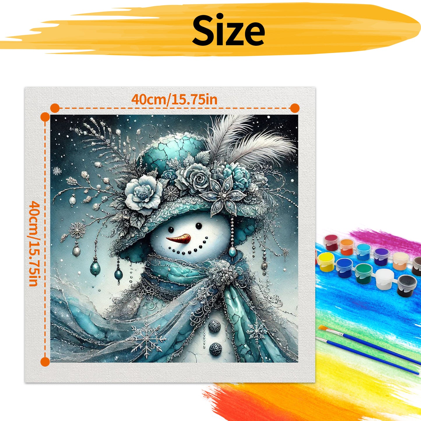 Snowman- Paint by Numbers -40x40cm