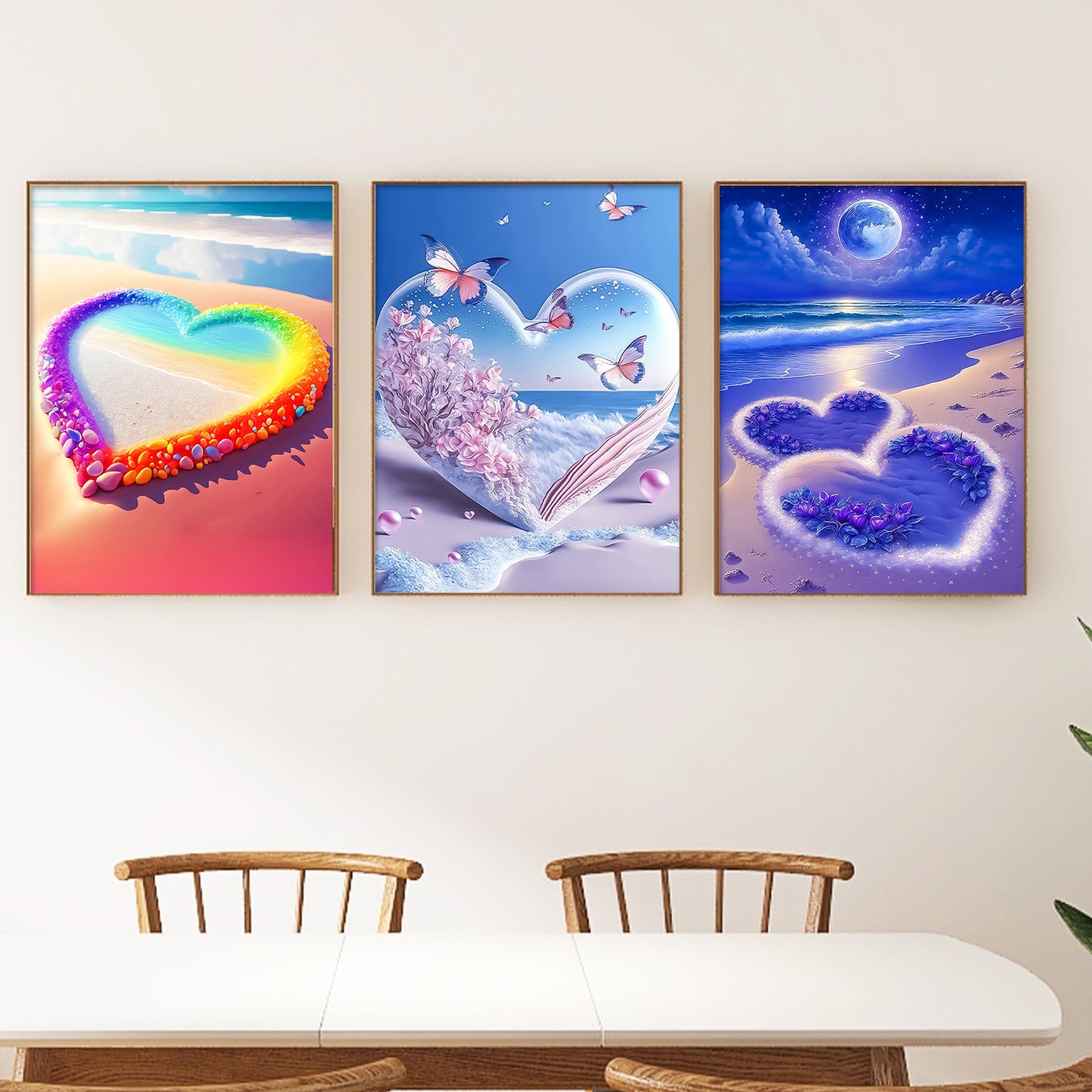 3 Pack LOVE seaside - Painting with Numbers -30x40cm