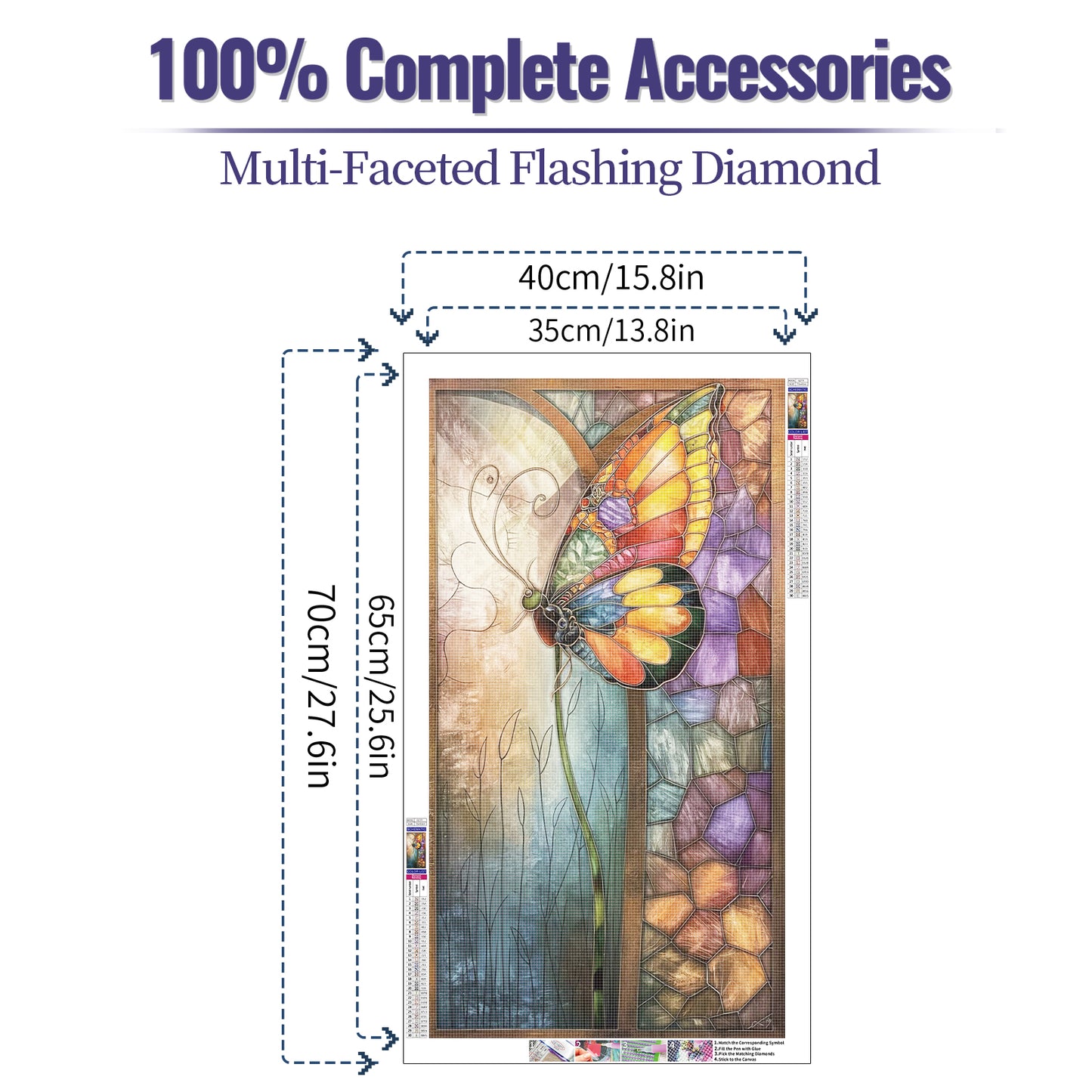 Butterfly window- Full Round Diamond Painting - 40x70cm