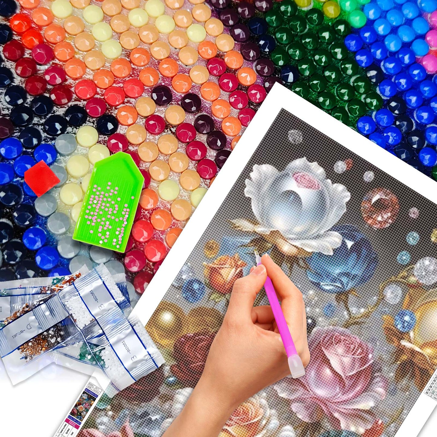 Jewel flower- Full Round Diamond Painting - 40x70cm