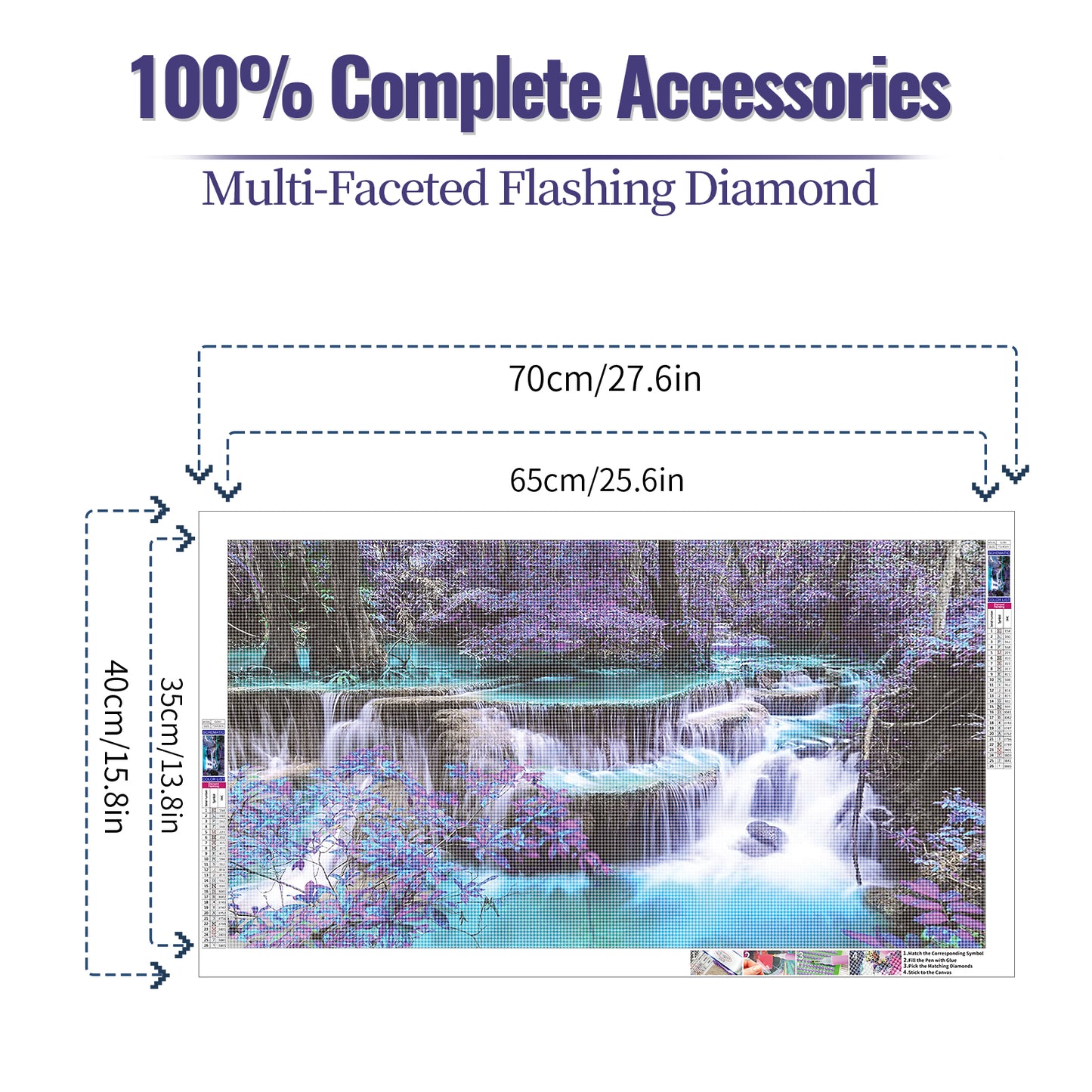 Waterfall - Full Round Diamond Painting - 70x40cm