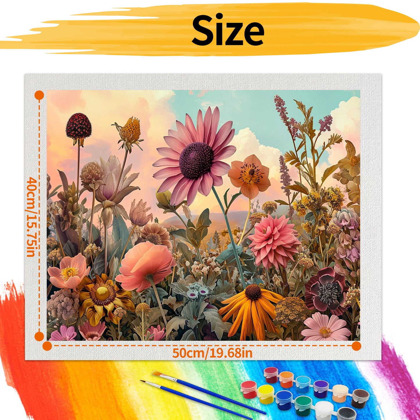 Flower - Paint by Numbers -50x40cm