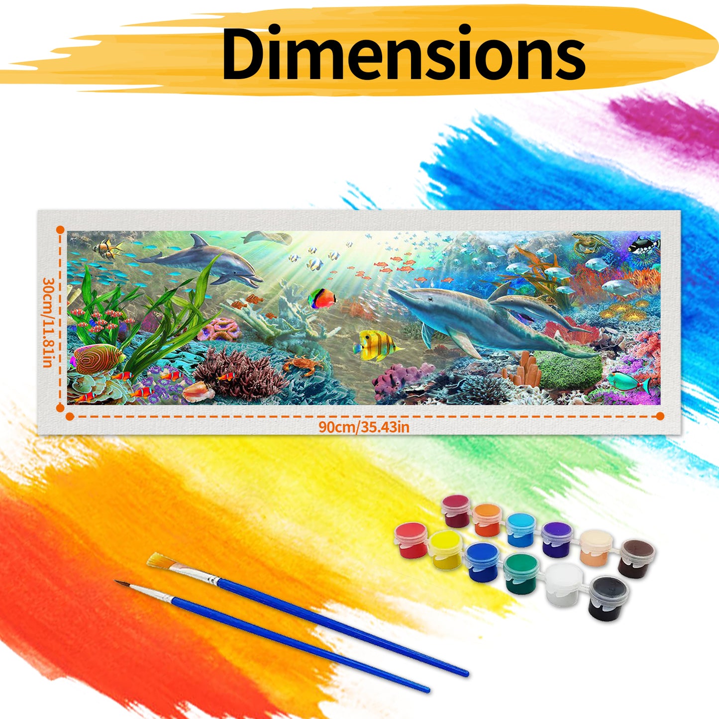 Seabed - Painting with Numbers -90x30cm