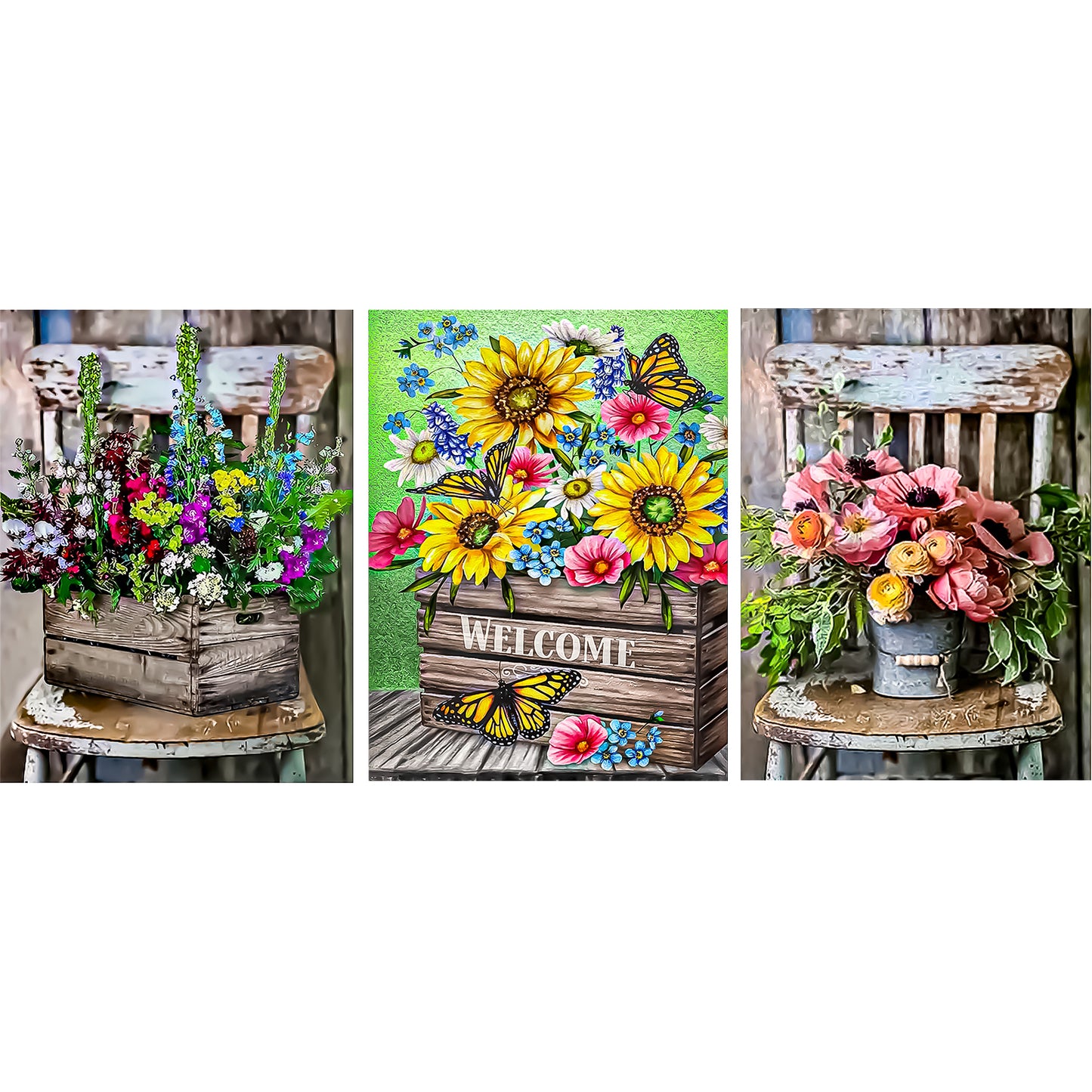 3 Pack Flower Vase - Painting with Numbers -30x40cm