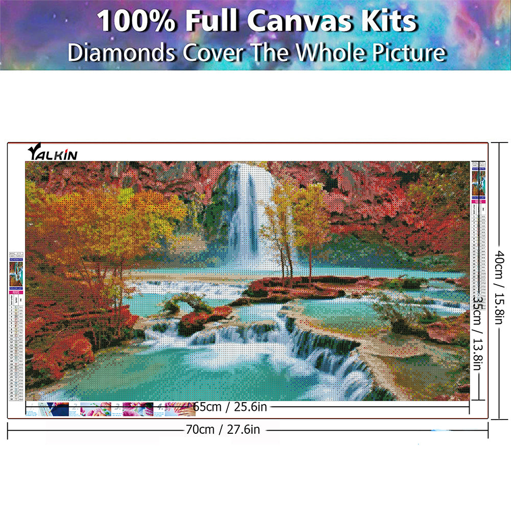 Red Waterfall - Full Round Diamond Painting - 40x70cm