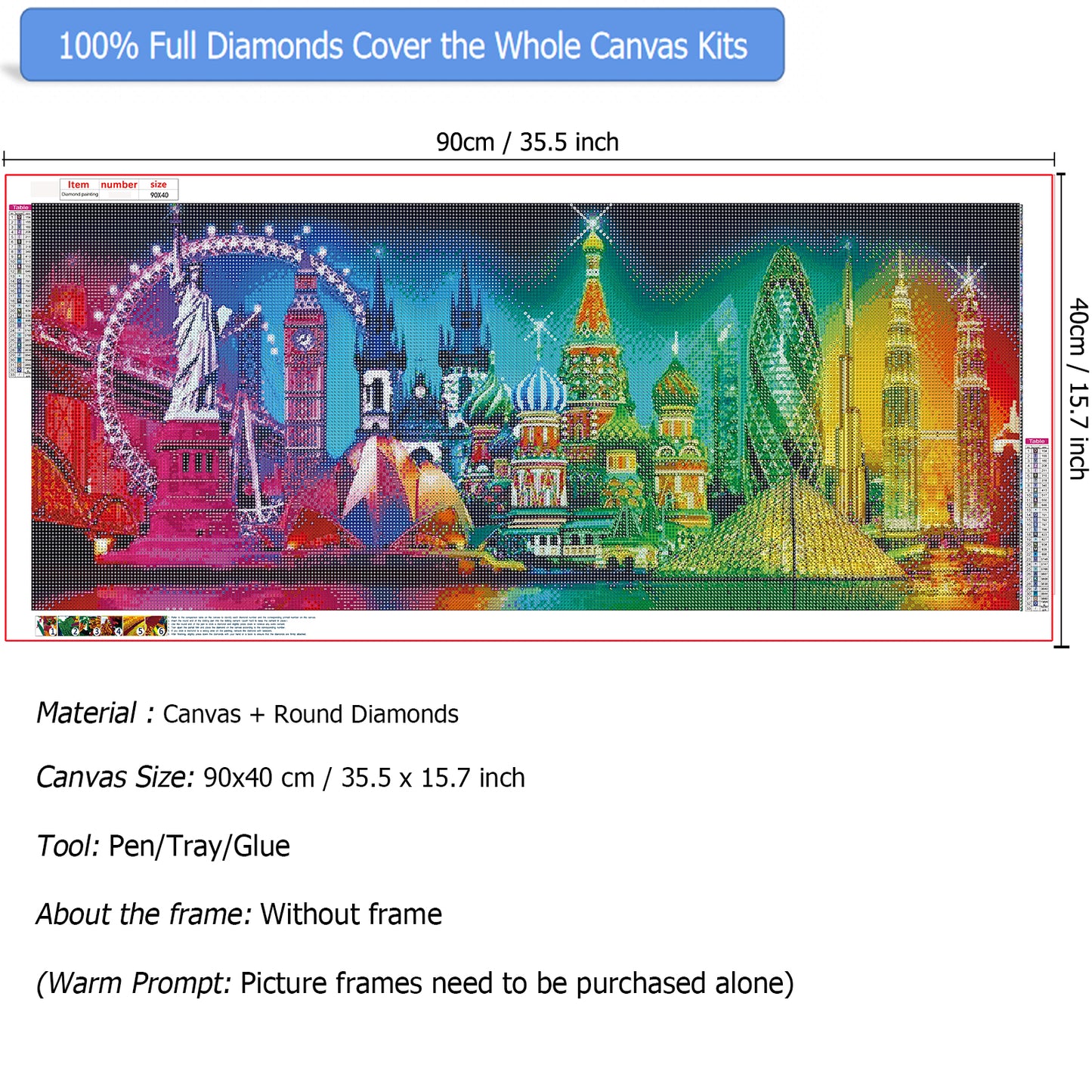 City Night - Full Round Diamond Painting - 90x40cm