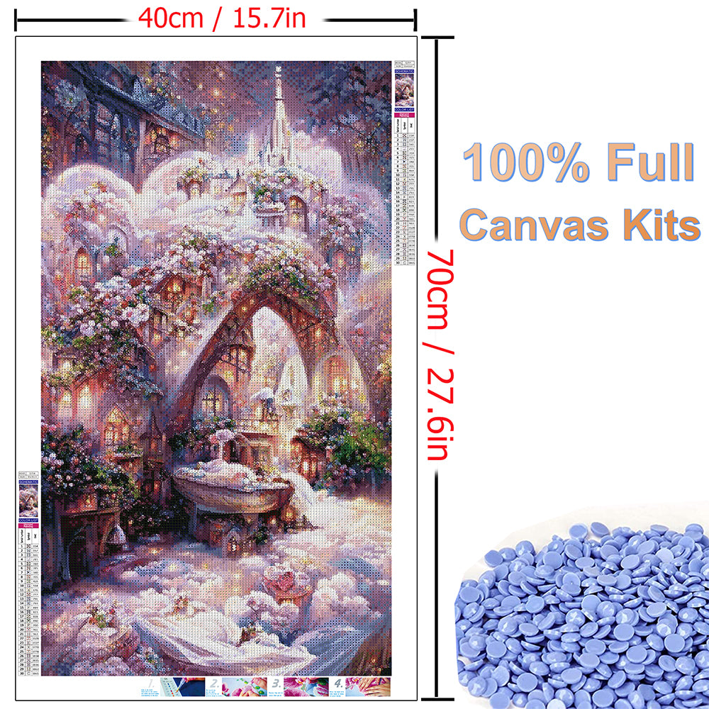 Christmas Wedding Castle- Full Round Diamond Painting - 40x70cm