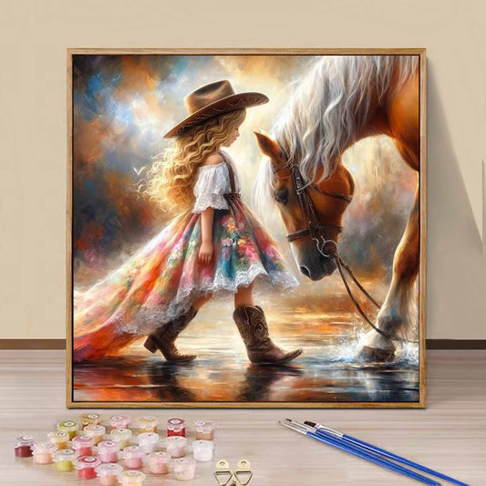 Little girl- Paint by Numbers -40x40cm
