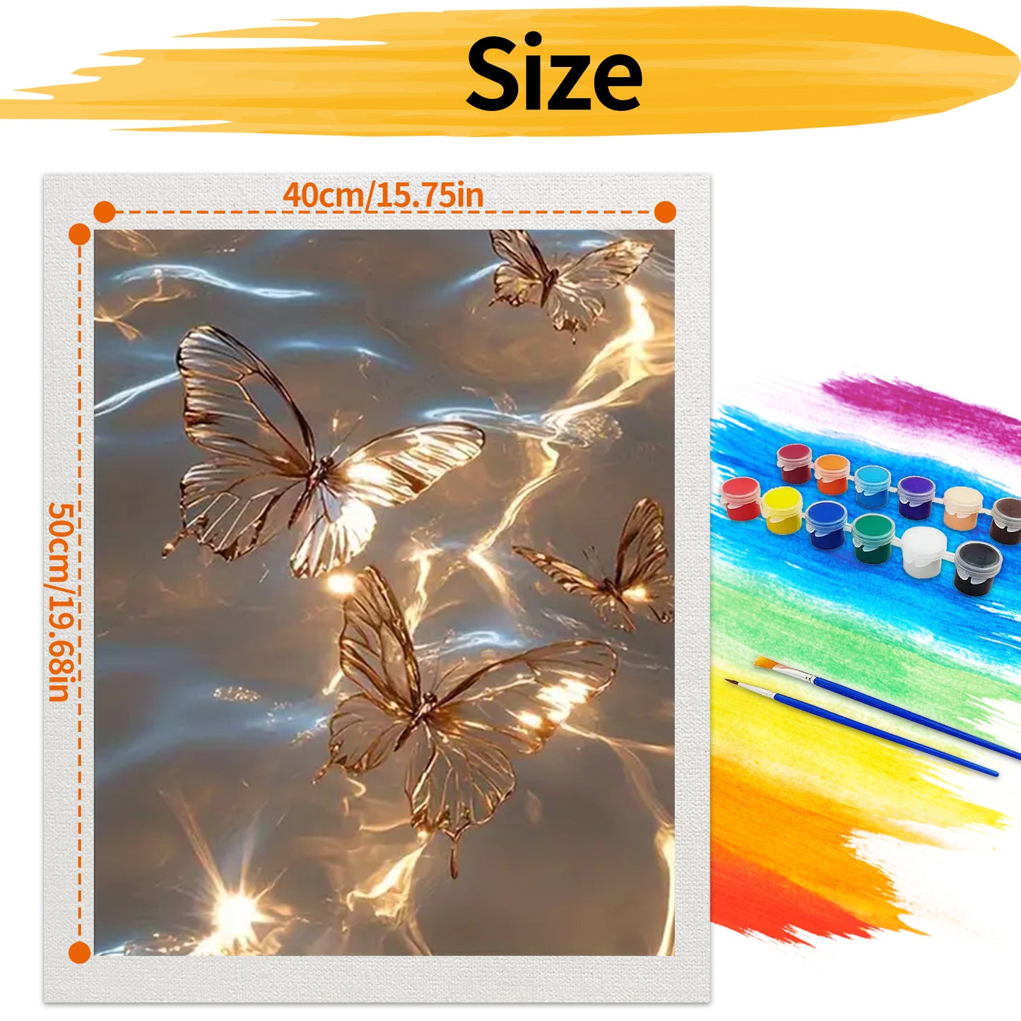 Golden butterfly- Paint by Numbers -40x50cm