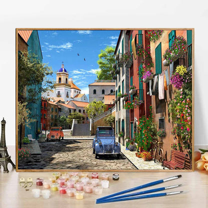 Small town - Paint by Numbers -50x40cm