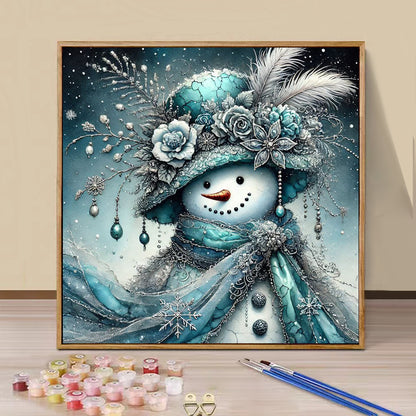 Snowman- Paint by Numbers -40x40cm