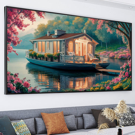 Holiday boat - Full Round Diamond Painting - 70x40cm