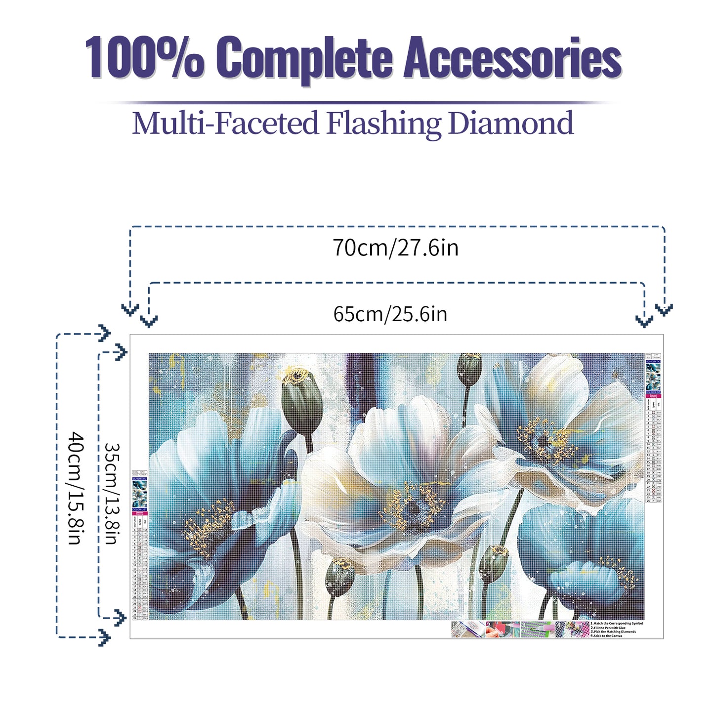 Lotus - Full Round Diamond Painting - 70x40cm