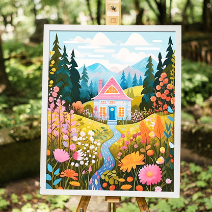 Flower House - Painting with Numbers -40x50cm