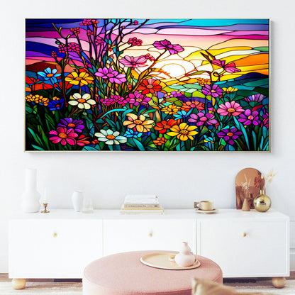 Abstract Flower - Full Round Diamond Painting - 70x40cm